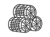 積み重なった、米俵のアイコン（線画カラー）の無料イラスト｜透過PNG・商用利用OK