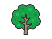 シンプルな、木のアイコン（線画カラー）の無料イラスト｜透過PNG・商用利用OK