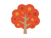 シンプルな、紅葉した木のアイコンの無料イラスト｜透過PNG・商用利用OK