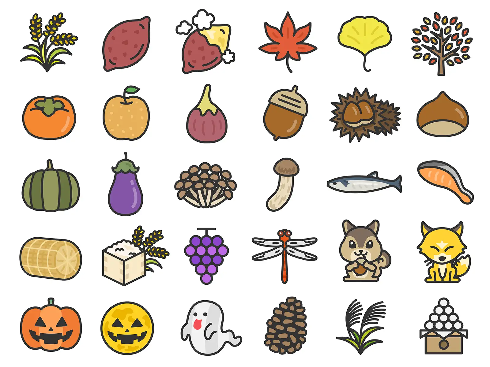 秋のシーズンのイラスト特集【商用利用可能・無料イラスト・フリー素材】