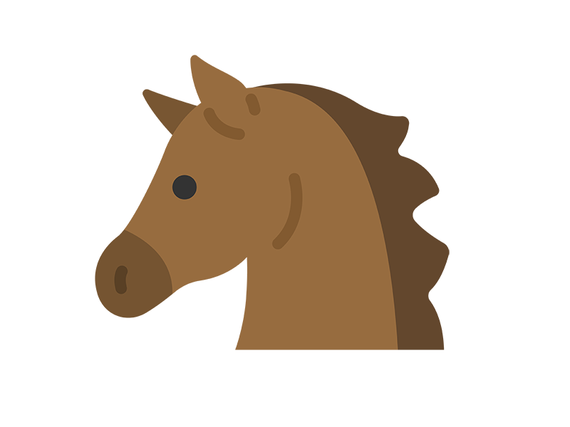 馬の横顔のアイコンの無料イラスト|透過PNG・商用利用OK