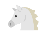 白馬の横顔のアイコンの無料イラスト｜透過PNG・商用利用OK