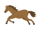 横から見た、走っている馬の無料イラスト｜透過PNG・商用利用OK