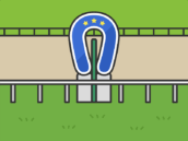 芝の競馬場のゴール（線画カラー）の無料イラスト｜透過PNG・商用利用OK