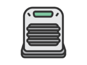 ファンヒーターのアイコン（線画カラー）の無料イラスト｜透過PNG・商用利用OK