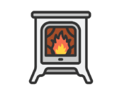 暖炉のアイコン（線画カラー）の無料イラスト｜透過PNG・商用利用OK