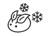 雪うさぎのアイコン（線画）の無料イラスト｜透過PNG・商用利用OK