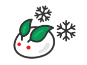 雪うさぎのアイコン（線画カラー）の無料イラスト｜透過PNG・商用利用OK