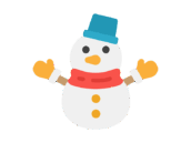 バケツの帽子をかぶった、雪だるまのアイコンの無料イラスト｜透過PNG・商用利用OK