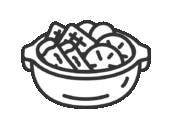 鍋に入った、おでんのアイコン（線画）の無料イラスト｜透過PNG・商用利用OK