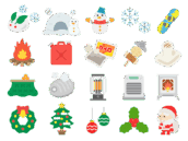 冬シーズンのアイコンの無料イラストセット｜透過PNG・商用利用OK