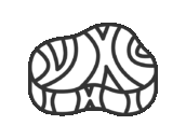 生の、フィレステーキ肉のアイコン（線画）の無料イラスト｜透過PNG・商用利用OK