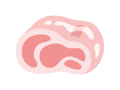 生の、豚肉ブロックのアイコンの無料イラスト｜透過PNG・商用利用OK