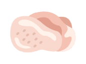 生の、鶏もも肉のアイコンの無料イラスト｜透過PNG・商用利用OK