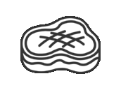 焼いた、フィレステーキ肉のアイコン（線画）の無料イラスト｜透過PNG・商用利用OK
