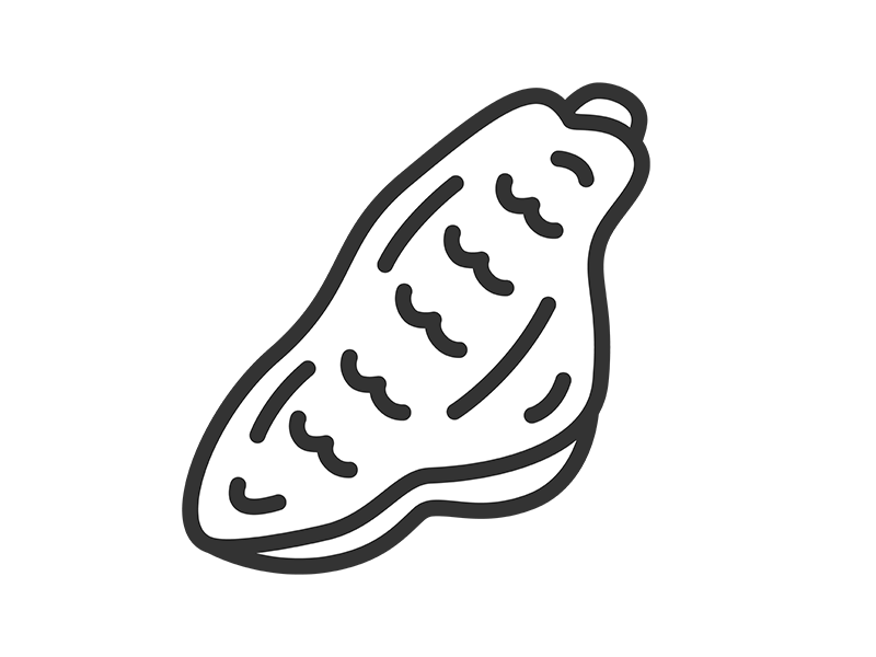 生の、手羽中のアイコン(線画)の無料イラスト|透過PNG・商用利用OK