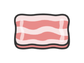 生の、豚バラ肉スライスのアイコン（線画カラー）の無料イラスト｜透過PNG・商用利用OK
