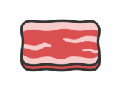 生の、牛バラ肉スライスのアイコン（線画カラー）の無料イラスト｜透過PNG・商用利用OK
