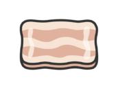 焼いた、豚バラ肉スライスのアイコン（線画カラー）の無料イラスト｜透過PNG・商用利用OK
