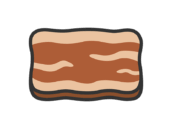 焼いた、牛バラ肉スライスのアイコン（線画カラー）の無料イラスト｜透過PNG・商用利用OK