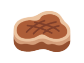焼いた、フィレステーキ肉のアイコンの無料イラスト｜透過PNG・商用利用OK