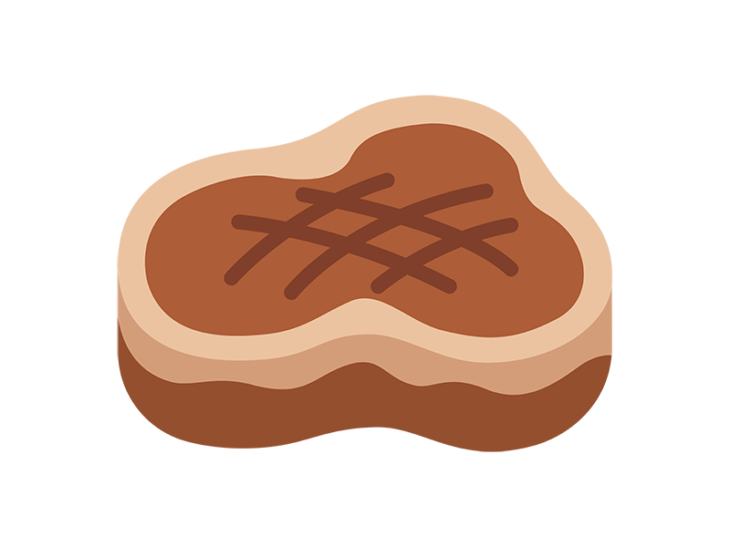 焼いた、フィレステーキ肉のアイコンの無料イラスト|透過PNG・商用利用OK