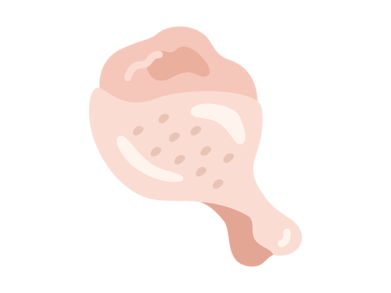 生の、手羽元のアイコンの無料イラスト|透過PNG・商用利用OK