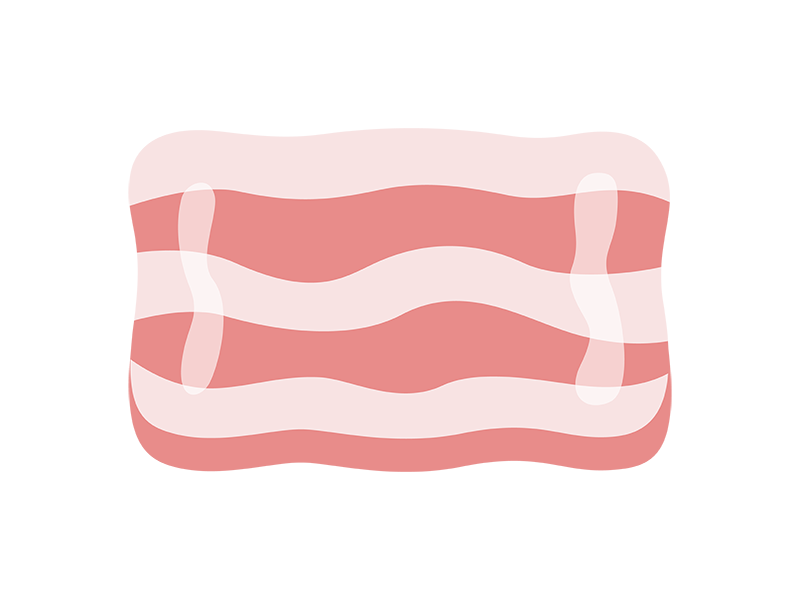 生の、豚バラ肉スライスのアイコンの無料イラスト|透過PNG・商用利用OK