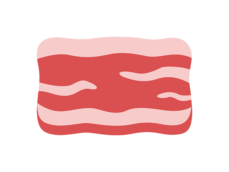 生の、牛バラ肉スライスのアイコンの無料イラスト|透過PNG・商用利用OK