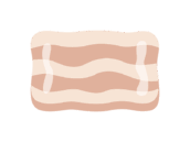 焼いた、豚バラ肉スライスのアイコンの無料イラスト｜透過PNG・商用利用OK
