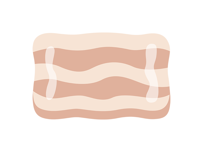 焼いた、豚バラ肉スライスのアイコンの無料イラスト|透過PNG・商用利用OK