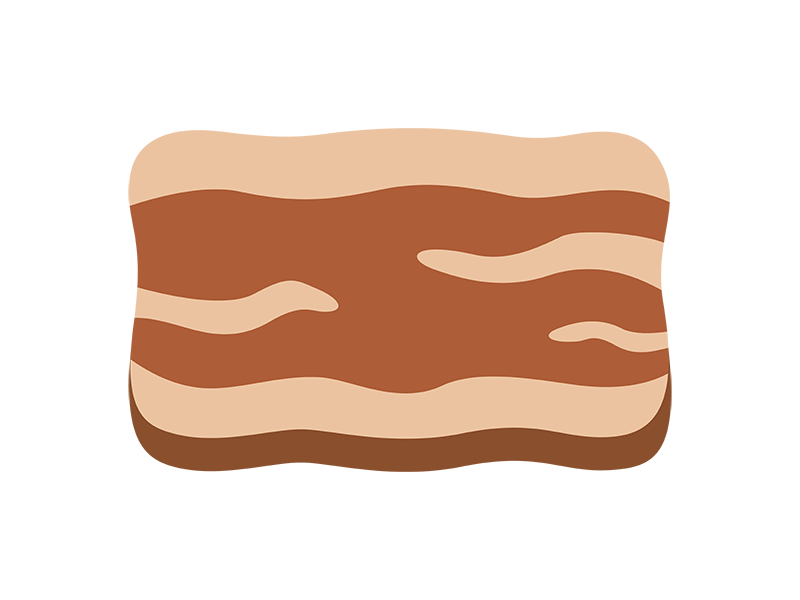 焼いた、牛バラ肉スライスのアイコンの無料イラスト|透過PNG・商用利用OK