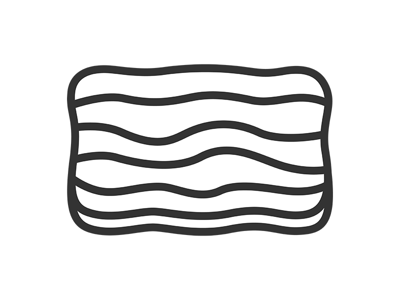 豚バラ肉スライスのアイコン(線画)の無料イラスト|透過PNG・商用利用OK