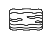 牛バラ肉スライスのアイコン（線画）の無料イラスト｜透過PNG・商用利用OK