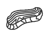 ブロックベーコンのアイコン（線画）の無料イラスト｜透過PNG・商用利用OK