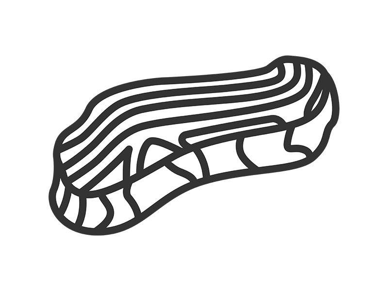 ブロックベーコンのアイコン(線画)の無料イラスト|透過PNG・商用利用OK