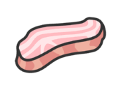 ブロックベーコンのアイコン（線画カラー）の無料イラスト｜透過PNG・商用利用OK