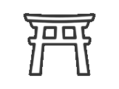 神社の鳥居のアイコン（線画）の無料イラスト｜透過PNG・商用利用OK