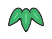竹の葉のアイコン（線画カラー）の無料イラスト｜透過PNG・商用利用OK