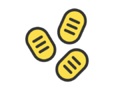 小判のアイコン（線画カラー）の無料イラスト｜透過PNG・商用利用OK