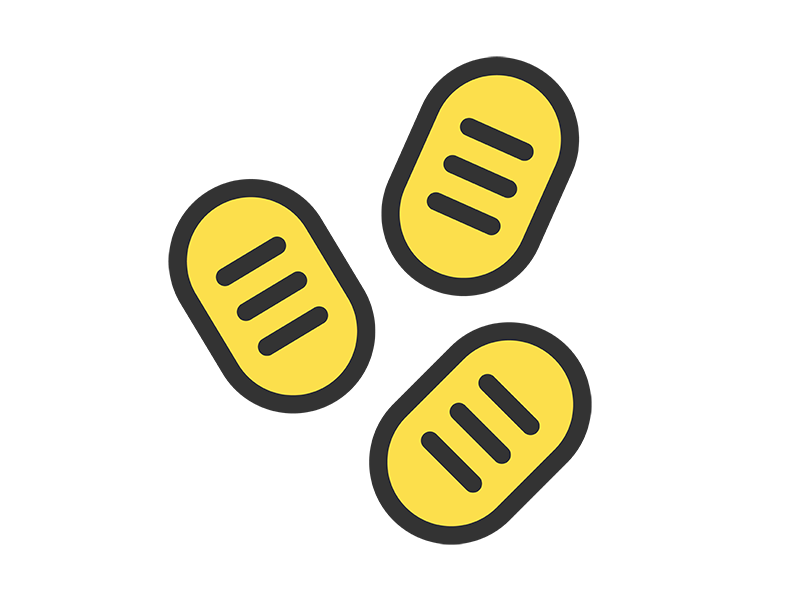 小判のアイコン（線画カラー）の無料イラスト｜透過PNG・商用利用OK