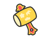 打ち出の小槌のアイコン（線画カラー）の無料イラスト｜透過PNG・商用利用OK