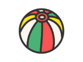 手毬のアイコン（線画カラー）の無料イラスト｜透過PNG・商用利用OK