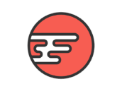 和風の太陽と雲のアイコン（線画カラー）の無料イラスト｜透過PNG・商用利用OK