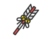 破魔矢のアイコン（線画カラー）の無料イラスト｜透過PNG・商用利用OK