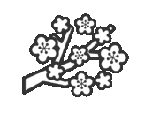 梅の木のアイコン（線画）の無料イラスト｜透過PNG・商用利用OK
