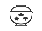 正月用のお椀のアイコン（線画）の無料イラスト｜透過PNG・商用利用OK