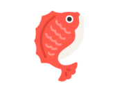 跳ねている、鯛のアイコンの無料イラスト｜透過PNG・商用利用OK