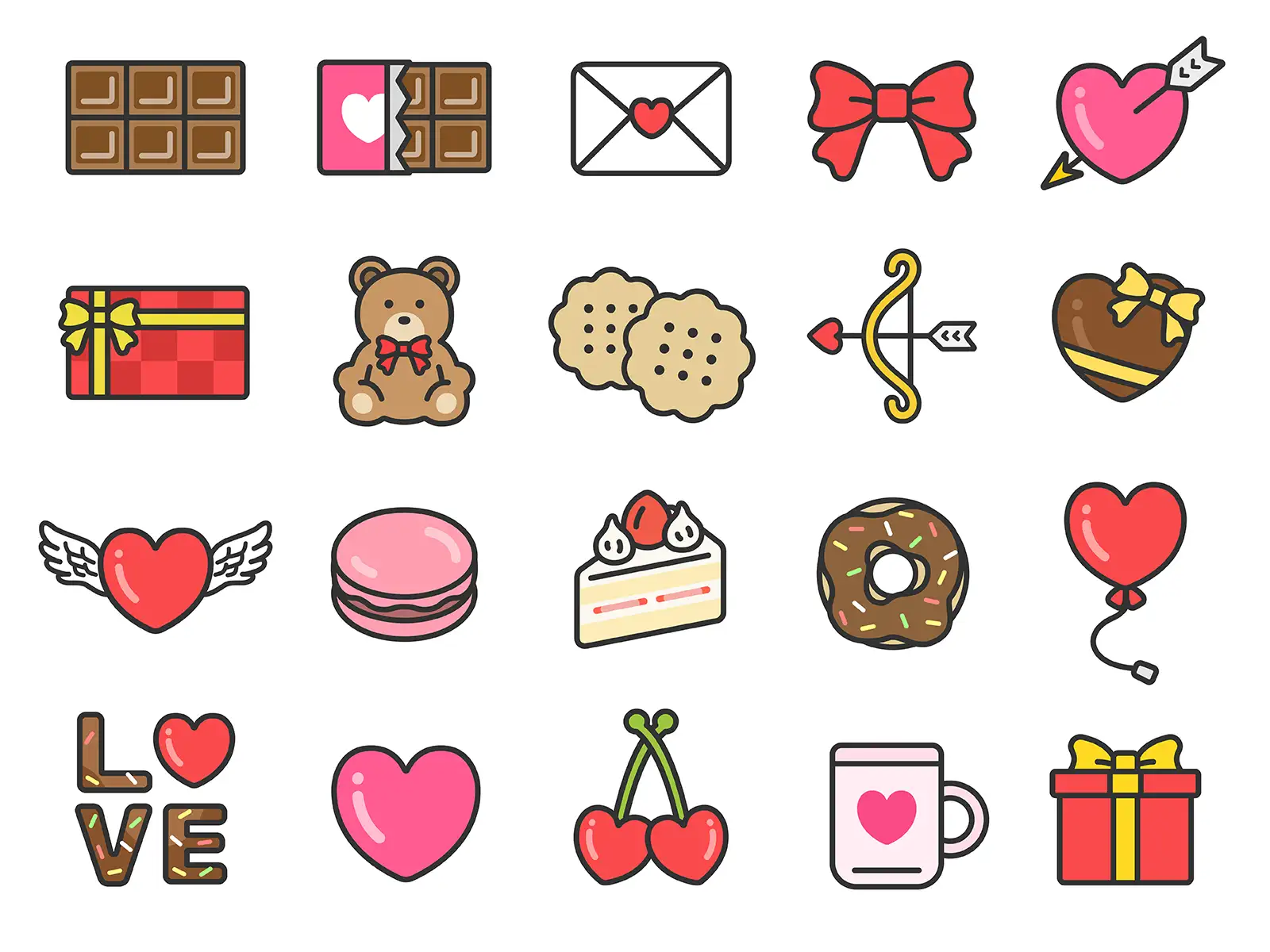 バレンタインデーに使える、アイコンのイラスト特集【商用利用可能・無料イラスト・フリー素材】