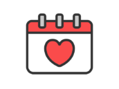 記念日の日のカレンダーのアイコン（線画カラー）の無料イラスト｜透過PNG・商用利用OK